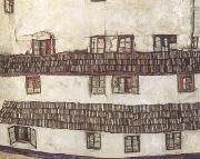 Egon Schiele Faqade of a House (mk12) oil on canvas